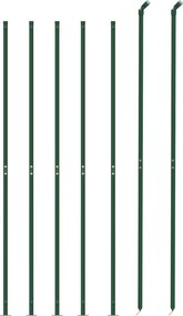 vidaXL Συρματόπλεγμα Περίφραξης Πράσινο 1,4 x 10 μ. με Βάσεις Φλάντζα