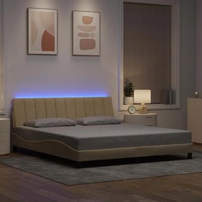 vidaXL Σκελετός Κρεβατιού Χωρίς Στρώμα Κρεμ 180x200 εκ. Υφασμάτινο