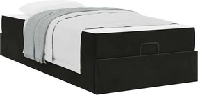 vidaXL Σκελετός κρεβατιού με στρώμα 2 pcs Μαύρο Βελούδο