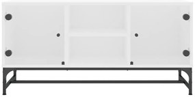 vidaXL Έπιπλο Τηλεόρασης Λευκό 102x37x50 εκ. με Γυάλινες Πόρτες