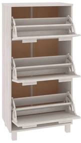vidaXL Παπουτσοθήκη HAMAR Λευκή 59,5x35x117 εκ. από Μασίφ Ξύλο Πεύκου