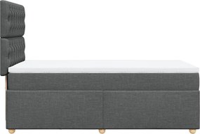 vidaXL Κρεβάτι Boxspring με Στρώμα Σκούρο Γκρι 90x200 εκ. Υφασμάτινο