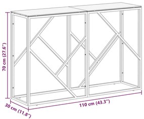 Τραπέζι Κονσόλα Ασημί από Ανοξείδωτο Ατσάλι και Ψημένο Γυαλί - Ασήμι