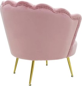 Πολυθρόνα Daimon βελούδο ροζ-χρυσό 79x74x78εκ 79x74x78 εκ.