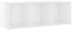 vidaXL Έπιπλα Τηλεόρασης 4 τεμ. Γυαλ. Λευκά 107x35x37 εκ. Μοριοσανίδα