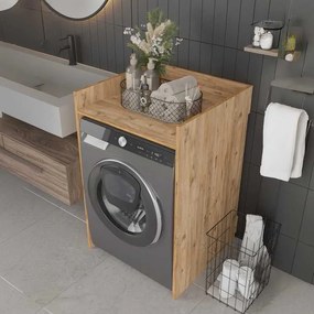 Έπιπλο πλυντηρίου Cuci pakoworld σε oak απόχρωση 60x62x99εκ