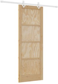 vidaXL Συρόμενη Πόρτα  με Σετ Εξαρτημάτων 78x211 cm Συμπαγές Ξύλο Πεύκο
