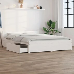 Πλαίσιο Κρεβατιού με Συρτάρια Λευκό 120 x 200 εκ. - Λευκό