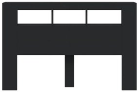 vidaXL Κεφαλάρι Κρεβατιού με LED Μαύρο 160x18,5x103,5 εκ Επεξεργ. Ξύλο