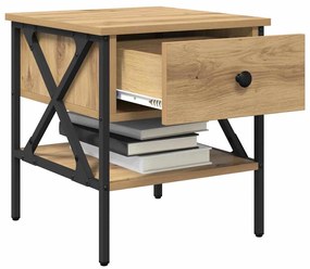 vidaXL Κομοδίνο με συρτάρι artisan δρυς 40 x 42 x 45 εκ.