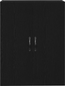 vidaXL Highboard 2 pcs Μαύρη Οξυά Μηχανική ξυλεία και γυαλί