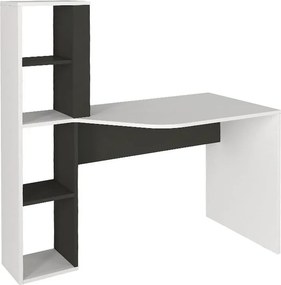 Γραφείο εργασίας Gemini Megapap χρώμα ανθρακί - λευκό 121,8x59,6x131,8εκ.