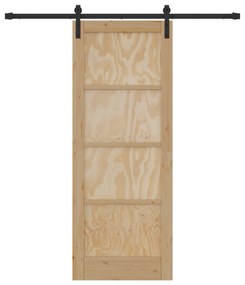 vidaXL Συρόμενη Πόρτα με Σετ Υλικών 78x202 cm Συμπαγές Ξύλο Πεύκου