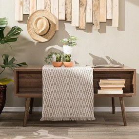Τραβέρσα Giardino 02 Beige Teoran 45X180 Cotton-Polyester