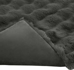 vidaXL Αντιολισθητική Ψεύτικη Γούνα Κουβέρτα Olite Σκούρο Γκρι