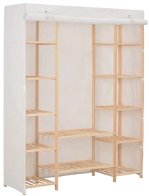 vidaXL Ντουλάπα Λευκή 135 x 40 x 170 εκ. Υφασμάτινη