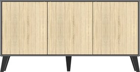 Μπουφές Billie pakoworld ανθρακί-sonoma 149x40x77εκ