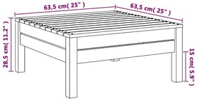 vidaXL Υποπόδιο Κήπου Λευκό από Μασίφ Ξύλο Πεύκου