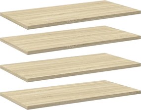 VidaXL Ράφια Βιβλιοθήκης 4 τεμ. Sonoma Δρυς 60x30x1,5 εκ. Μοριοσανίδα