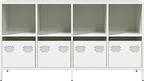 vidaXL Sideboard Λευκό 135x39x73,5 cm Ατσάλι ψυχρής έλασης