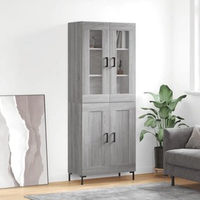 VidaXL Ντουλάπι Γκρι Sonoma 69,5 x 34 x 180 εκ. Επεξεργασμένο Ξύλο