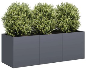 Γλάστρα Ανθρακί 120x40x40 εκ. από Ατσάλι Ψυχρής Έλασης