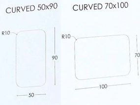 Καθρέπτης τοίχου Curved Project Mirrors με κρυφό φωτισμό Led Διάσταση: 42x80, Διακόπτης Αφής: Ναι, Τοποθέτηση: Οριζόντια