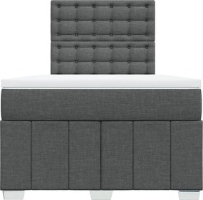 vidaXL Κρεβάτι Boxspring με Στρώμα Σκούρο Γκρι 120x200 εκ. Υφασμάτινο