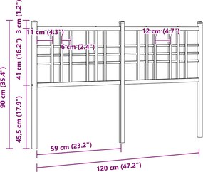 vidaXL Ανταλλακτικό κεφαλάρι Λευκό 120 εκ. Μεταλλικό
