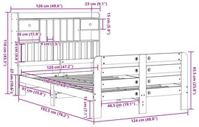 ΚΡΕΒΑΤΙ ΒΙΒΛΙΟΘΗΚΗ ΧΩΡΙΣ ΣΤΡΩΜΑ 120X190 ΕΚ ΜΑΣΙΦ ΞΥΛΟ ΠΕΥΚΟΥ 3309985