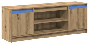 vidaXL Κονσόλα TV με LED Artisan Oak 139.5x34x50 cm Επεξεργασμένου Ξύλου