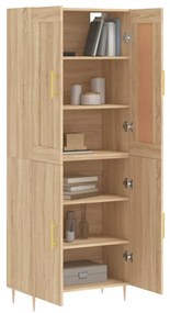vidaXL Ντουλάπι Sonoma δρυς 69,5 x 34 x 180 εκ. από Επεξεργασμένο Ξύλο