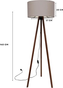 Φωτιστικό Δαπέδου Μπεζ / Καφέ AYD 38x38x140