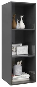 vidaXL Έπιπλο Τηλεόρασης Κρεμαστό Γυαλ. Γκρι 37x37x107 εκ. Επεξ. Ξύλο