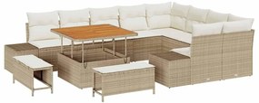 vidaXL Σετ Καναπέ Κήπου 12 pcs Μπεζ, Κρέμα 100 x 100 x 71 cm