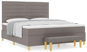 vidaXL Κρεβάτι με Στρώμα και Πάγκο Ταπέζι 180x200 εκ Υφασμάτινο