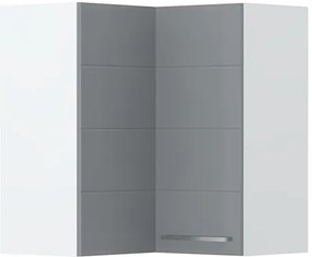 Ντουλάπι κρεμαστό γωνιακό Hudson V7-UG-2K-Λευκό - Γκρι - 64.00Χ64.00Χ72.00cm