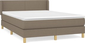 vidaXL Κρεβάτι Boxspring με Στρώμα Taupe 140x190 εκ. Υφασμάτινο