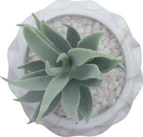 Τεχνητό Φυτό σε Μοντέρνο Κεραμικό Άσπρο Γλαστράκι 7x13cm