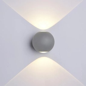 Φωτιστικό Τοίχου Cree MTN-74951 Led 6W 3000K 660lm IP54 11x9,3cm Grey Metanor