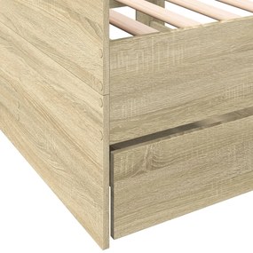 vidaXL Καναπές Κρεβάτι με Συρτάρια Χωρίς Στρώμα Sonoma Δρυς 100x200εκ.