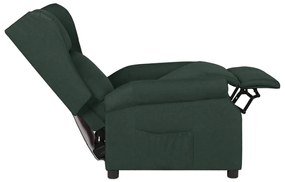 vidaXL Πολυθρόνα Ανακλινόμενη Σκούρο Πράσινο Υφασμάτινη