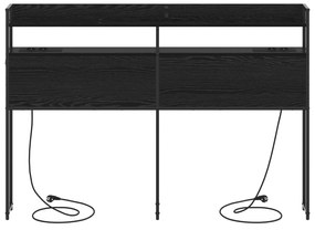 vidaXL Κεφαλάρι Αποθήκης με ράφι Μαύρη δρυς 160 cm Επεξεργασμένο ξύλο
