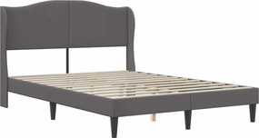 vidaXL Σκελετός κρεβατιού με στρώμα Γκρι 160 x 200 cm Τεχνητό Δέρμα