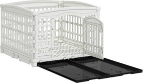vidaXL Αλάνα Σκύλου 4 Πάνελ 177,5 x 154,5 x 112 εκ Πλαστικό Λευκό