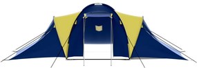 vidaXL Σκηνή Camping 9 Ατόμων Μπλε / Κίτρινο Υφασμάτινη