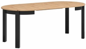 Τραπέζι Boston 314, Μαύρο, Artisan βελανιδιά, 76cm, 52 kg, Επιμήκυνση, Πλαστικοποιημένη μοριοσανίδα | Epipla1.gr