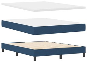 vidaXL Κρεβάτι box spring με στρώμα με στρώμα Μπλε 140 x 200 cm
