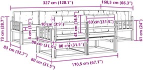 vidaXL Σειρά Καναπέ Εξωτερικού 6 pcs Λευκό και Μπεζ Πολυεστέρας