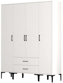 Ντουλάπα Τετράφυλλη Kumsal 845HCT5483 160x47,5x201,4cm White Τετράφυλλη